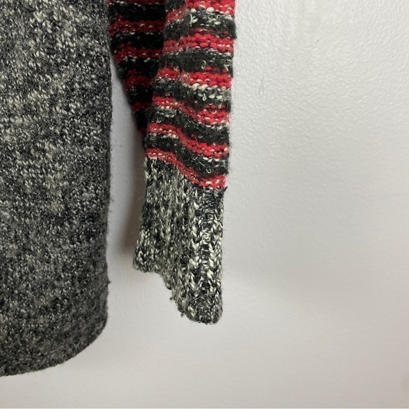 SPANNER Gray Red Wool Blend Button Wrap Knit Sweater XXL - Picture 4 of 11